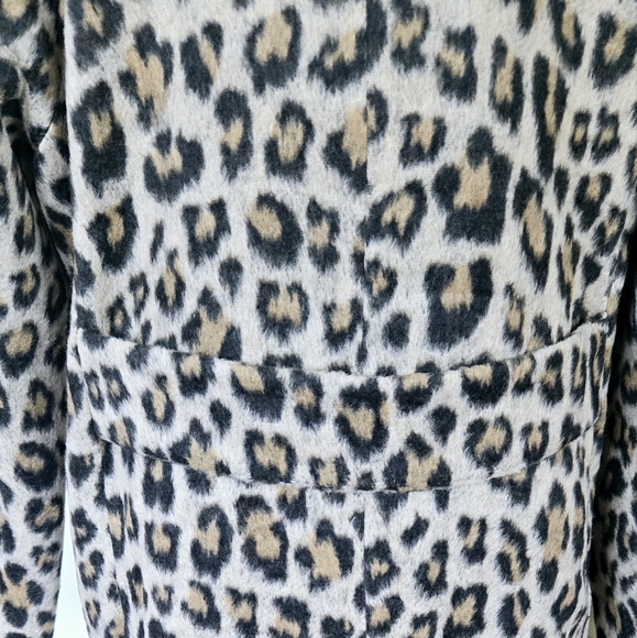 🏷️Mark Alan New York Leopard Print Longline Wool Blend Snap Front Coat Plus 2X - Picture 10 of 12